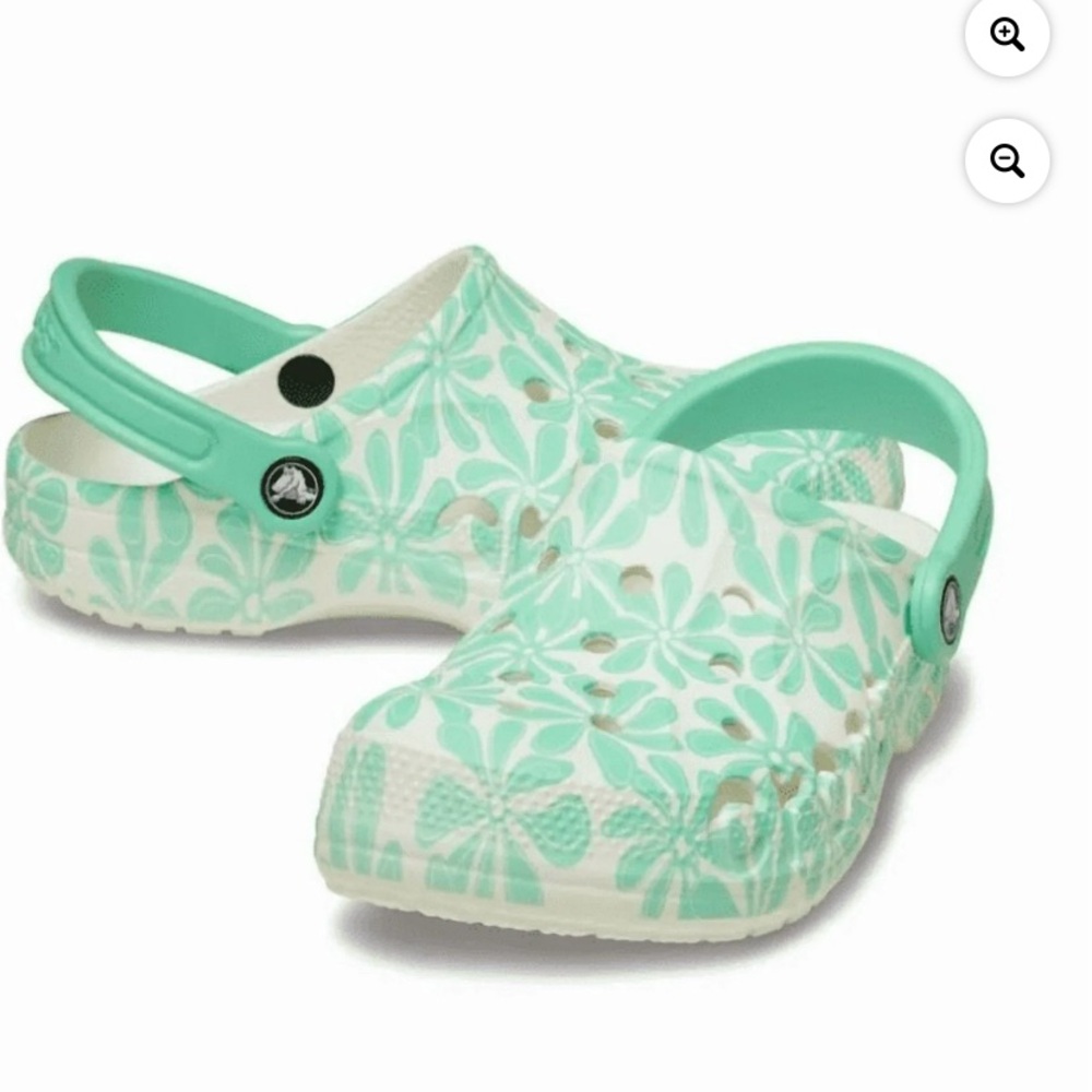 CROCS Mint Green Floral Classic Clog